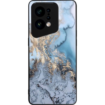 OPPO Find X5 Case Hülle - Silikon schwarz Marble 04