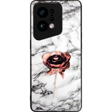 Coque OPPO Find X5 - Silicone rigide noir Marble Rose Gold