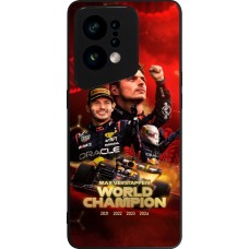 Coque OPPO Find X5 - Silicone rigide noir Max Verstappen Champion 2023