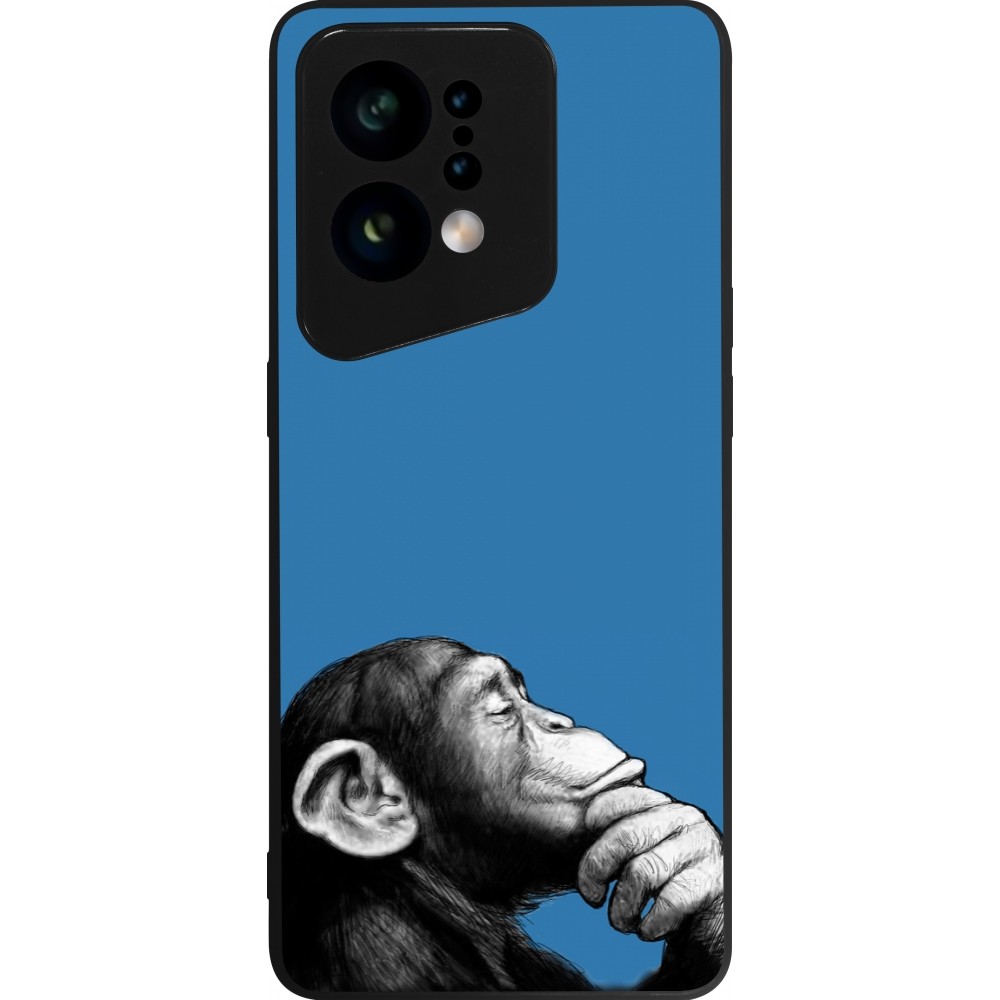 OPPO Find X5 Case Hülle - Silikon schwarz Monkey Pop Art