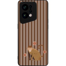 OPPO Find X5 Case Hülle - Silikon schwarz Monkey with stripes