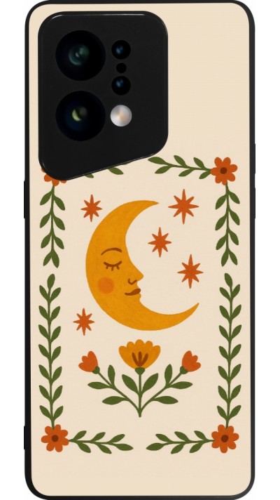 Coque OPPO Find X5 - Silicone rigide noir Half moon stamp 2026