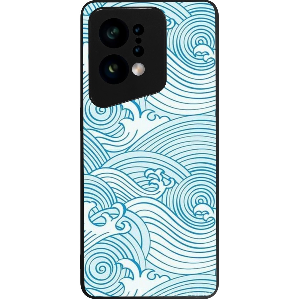 Coque OPPO Find X5 - Silicone rigide noir Ocean Waves