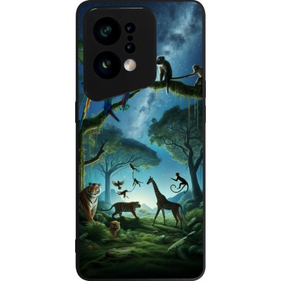 OPPO Find X5 Case Hülle - Silikon schwarz Paradies der exotischen Tiere