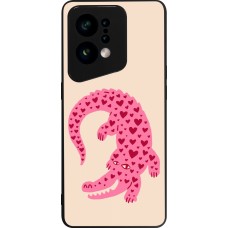 Coque OPPO Find X5 - Silicone rigide noir Pink crocodile 2026