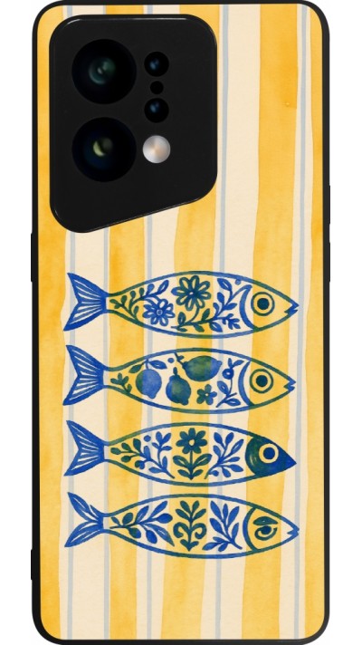 Coque OPPO Find X5 - Silicone rigide noir Portuguese fish 2026