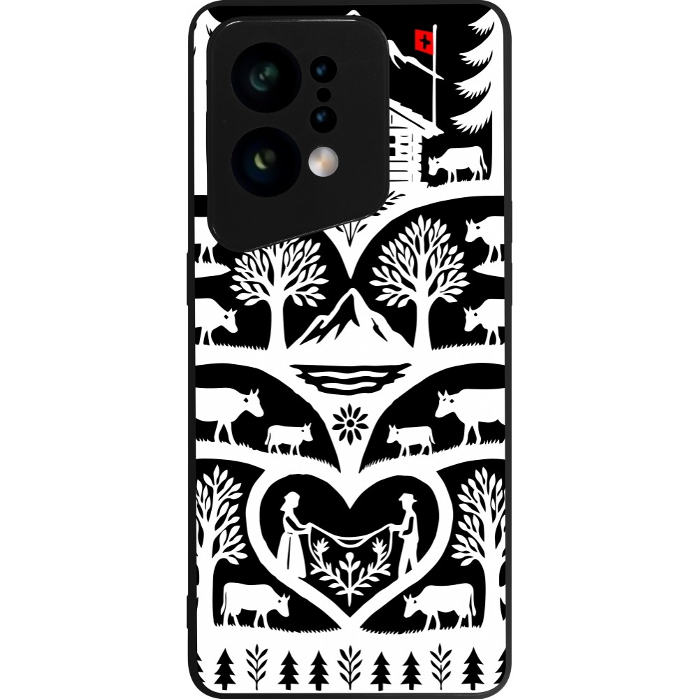 Coque OPPO Find X5 - Silicone rigide noir Poya Suisse 2 noir