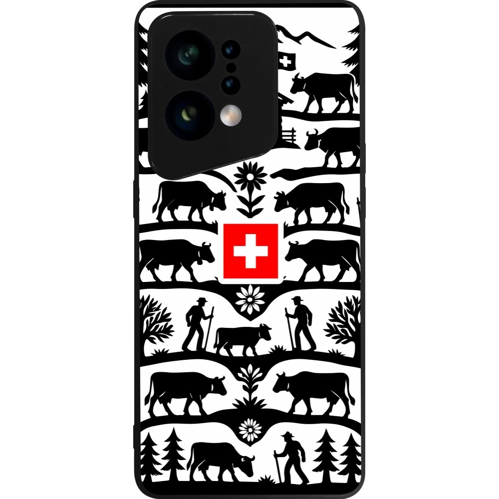 Coque OPPO Find X5 - Silicone rigide noir Poya Suisse 3