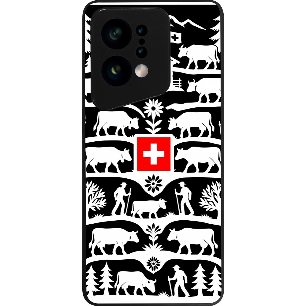Coque OPPO Find X5 - Silicone rigide noir Poya Suisse 3 noir