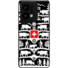 Coque OPPO Find X5 - Silicone rigide noir Poya Suisse 3 noir