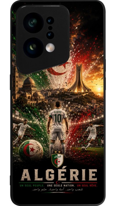 Coque OPPO Find X5 - Silicone rigide noir Football Algérie splash 2026