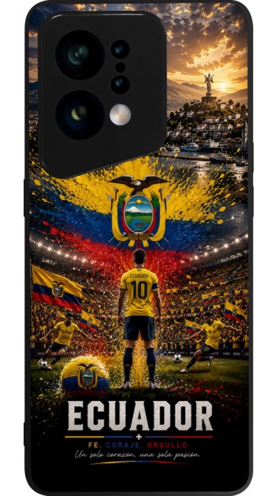 Coque OPPO Find X5 - Silicone rigide noir Football Équateur splash 2026