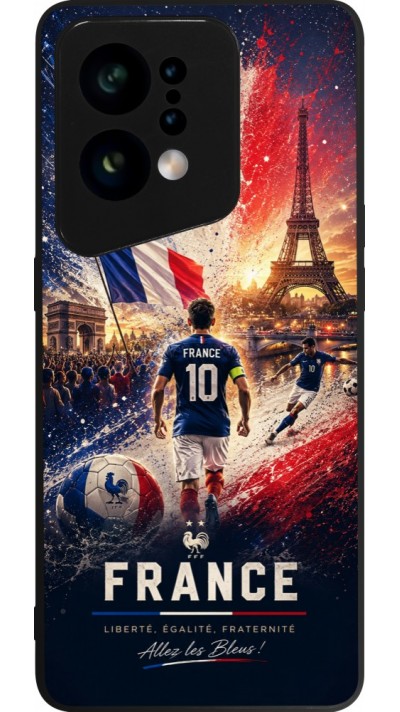 Coque OPPO Find X5 - Silicone rigide noir Football France splash 2026