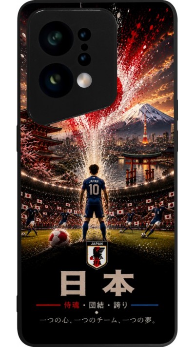 Coque OPPO Find X5 - Silicone rigide noir Football Japon splash 2026