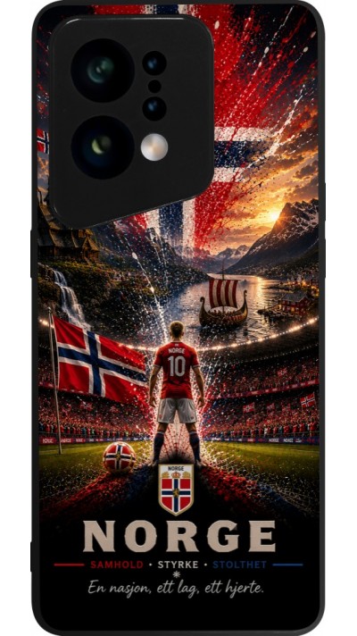 Coque OPPO Find X5 - Silicone rigide noir Football Norvège splash 2026