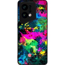 OPPO Find X5 Case Hülle - Silikon schwarz Splash paint