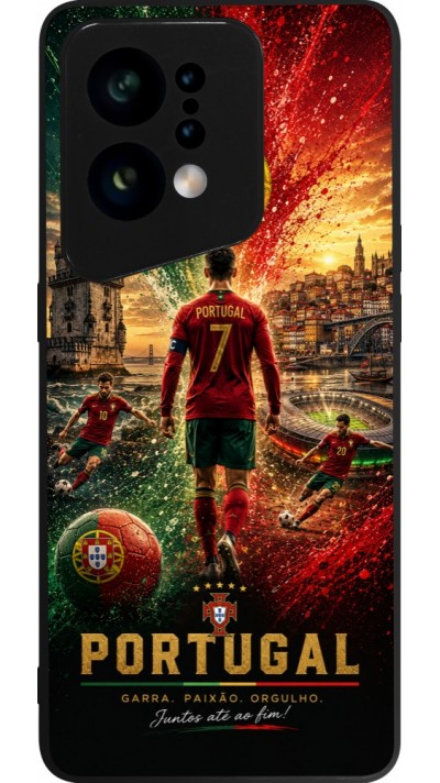 Coque OPPO Find X5 - Silicone rigide noir Football Portugal splash 2026