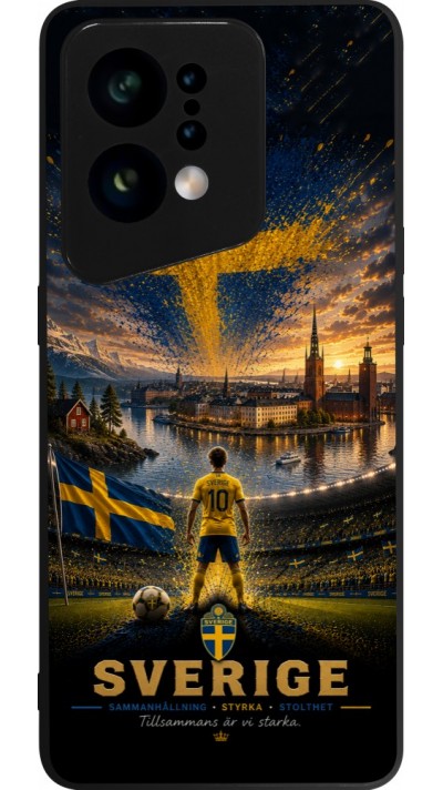 Coque OPPO Find X5 - Silicone rigide noir Football Suède splash 2026
