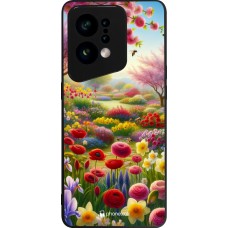 Coque OPPO Find X5 - Silicone rigide noir Spring 25 Bouquet printemps