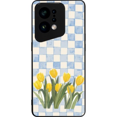 OPPO Find X5 Case Hülle - Silikon schwarz Blue vichy tulips Spring 2026