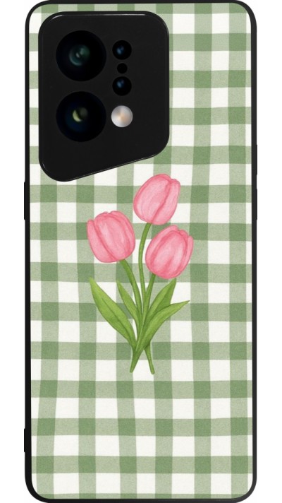 OPPO Find X5 Case Hülle - Silikon schwarz Green vichy tulips Spring 2026
