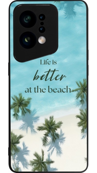 Coque OPPO Find X5 - Silicone rigide noir Summer 2025 Life is better at the beach