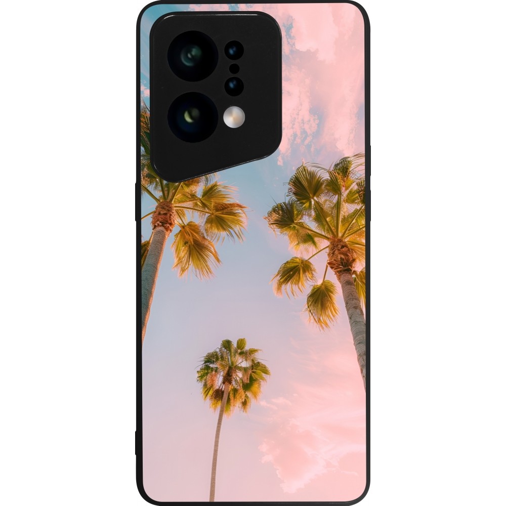 OPPO Find X5 Case Hülle - Silikon schwarz Summer 2025 Palmiers