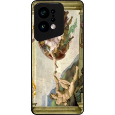 Coque OPPO Find X5 - Silicone rigide noir Tableau art - La Création d’Adam - Michel-Ange