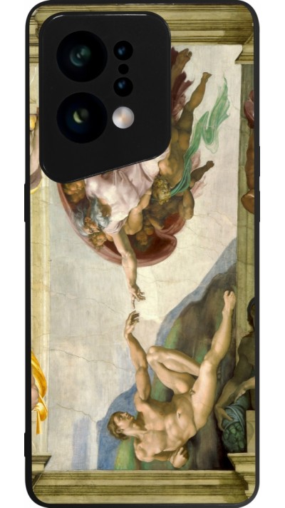 Coque OPPO Find X5 - Silicone rigide noir Tableau art - La Création d’Adam - Michel-Ange