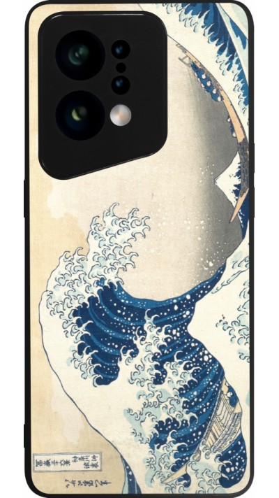 Coque OPPO Find X5 - Silicone rigide noir Tableau art - La Grande Vague de Kanagawa - Hokusai