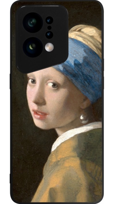 Coque OPPO Find X5 - Silicone rigide noir Tableau art - La Jeune fille à la perle - Johannes Vermeer