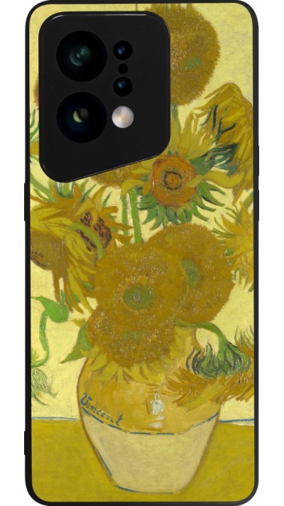 Coque OPPO Find X5 - Silicone rigide noir Tableau art - Les Tournesols - Van Gogh