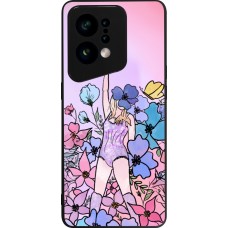 OPPO Find X5 Case Hülle - Silikon schwarz Taylor Swift Sketch - Pink