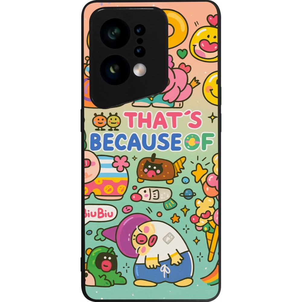 Coque OPPO Find X5 - Silicone rigide noir Thats beacause of