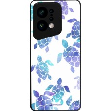 OPPO Find X5 Case Hülle - Silikon schwarz Turtles pattern watercolor