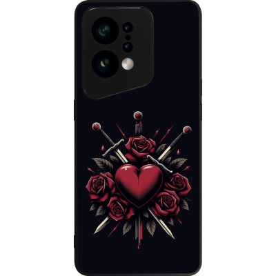Coque OPPO Find X5 - Silicone rigide noir Valentine 2024 gothic love