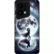 OPPO Find X5 Case Hülle - Silikon schwarz Valentin 2024 Liebe unter dem Mond