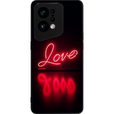 Coque OPPO Find X5 - Silicone rigide noir Valentine 2025 Neon Love