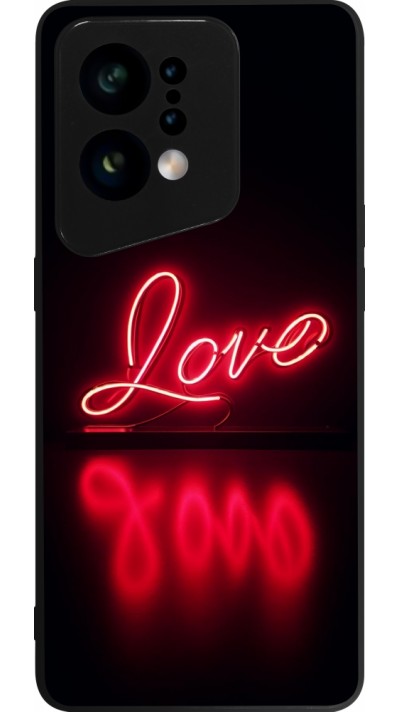 OPPO Find X5 Case Hülle - Silikon schwarz Valentine 2025 Neon Liebe