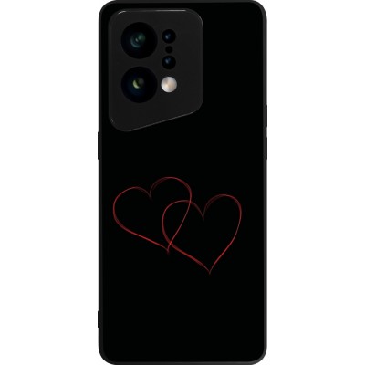 OPPO Find X5 Case Hülle - Silikon schwarz Valentine 2023 attached heart
