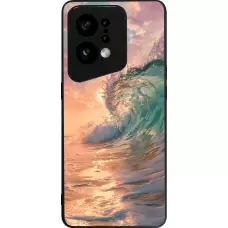 Coque OPPO Find X5 - Silicone rigide noir Wave Sunset