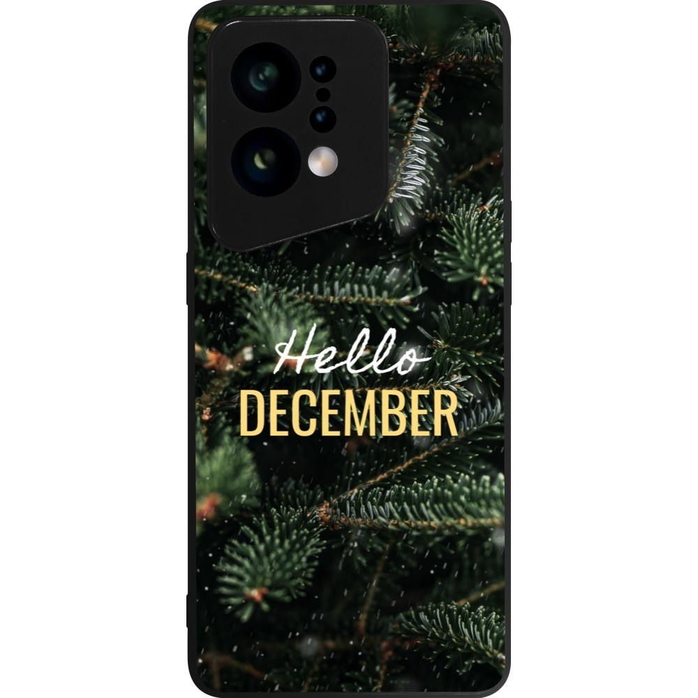 Coque OPPO Find X5 - Silicone rigide noir Winter 25 Winter hello december
