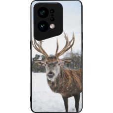 Coque OPPO Find X5 - Silicone rigide noir Winter 25 Winter reindeer
