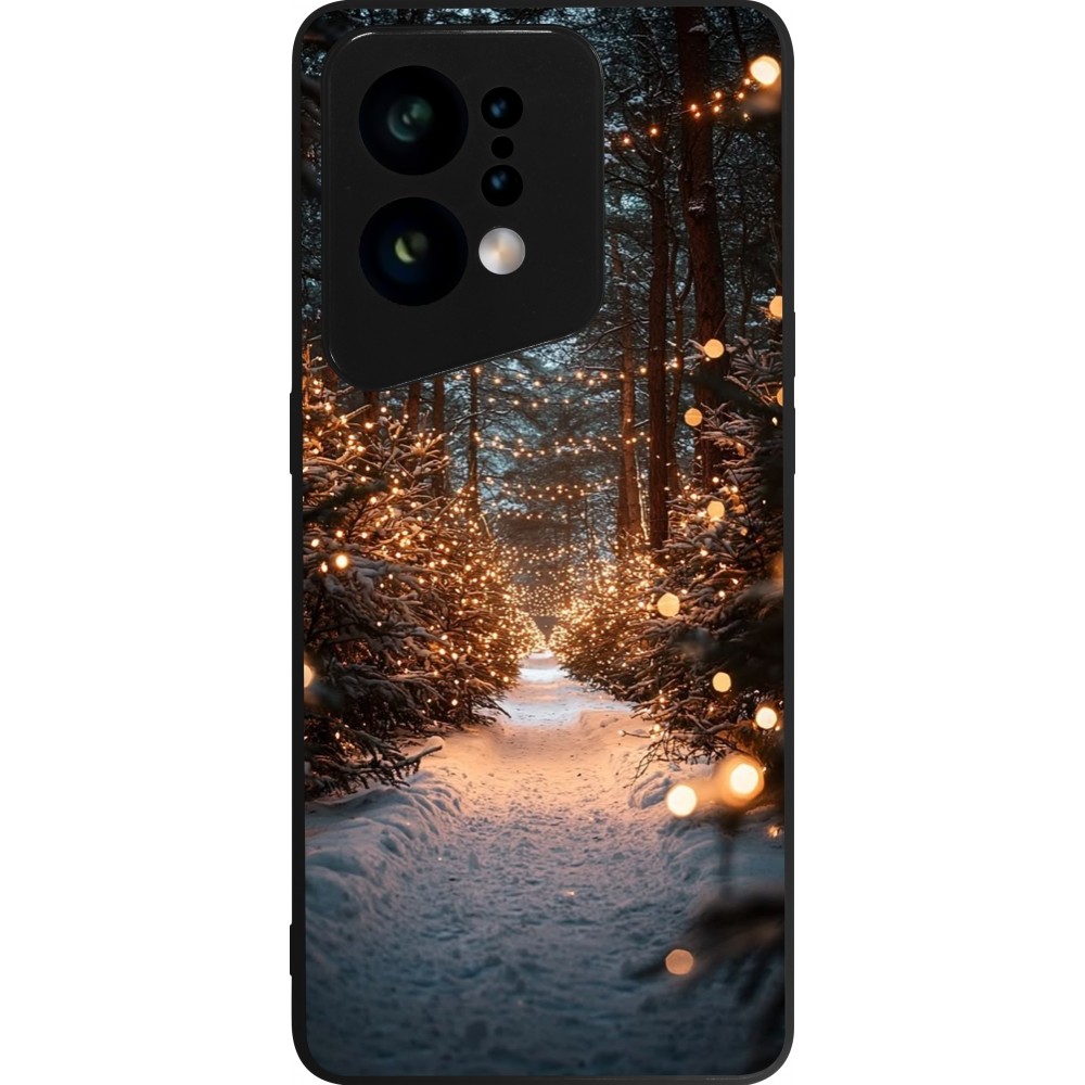 Coque OPPO Find X5 - Silicone rigide noir Winter 25 Winter snowy road