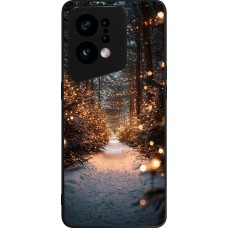 Coque OPPO Find X5 - Silicone rigide noir Winter 25 Winter snowy road