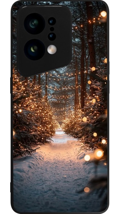 Coque OPPO Find X5 - Silicone rigide noir Winter 25 Winter snowy road