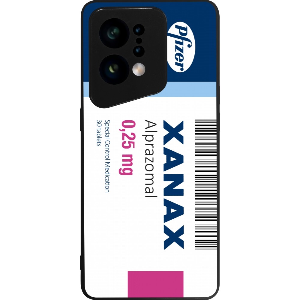 Coque OPPO Find X5 - Silicone rigide noir Xanax Alprazolam 2025