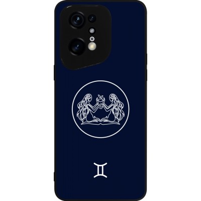 Coque OPPO Find X5 Pro - Silicone rigide noir Astrologie Gémeaux