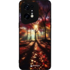 OPPO Find X5 Pro Case Hülle - Silikon schwarz Herbstlicher goldener Glanz