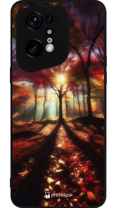 OPPO Find X5 Pro Case Hülle - Silikon schwarz Herbstlicher goldener Glanz